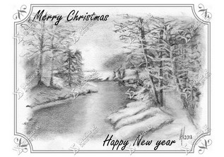 Kerstkaart Engels Forest