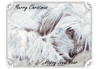 Kerstkaart Engels Little Dog