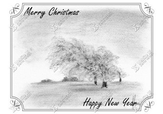 Kerstkaart Engels Trees