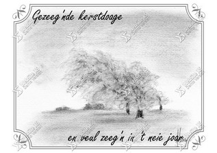 Kerstkaart Gronings Bomen