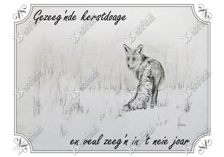 Kerstkaart Gronings Vos
